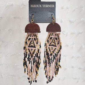 Bijoux Terner Beaded Tassel Dangly Earrings